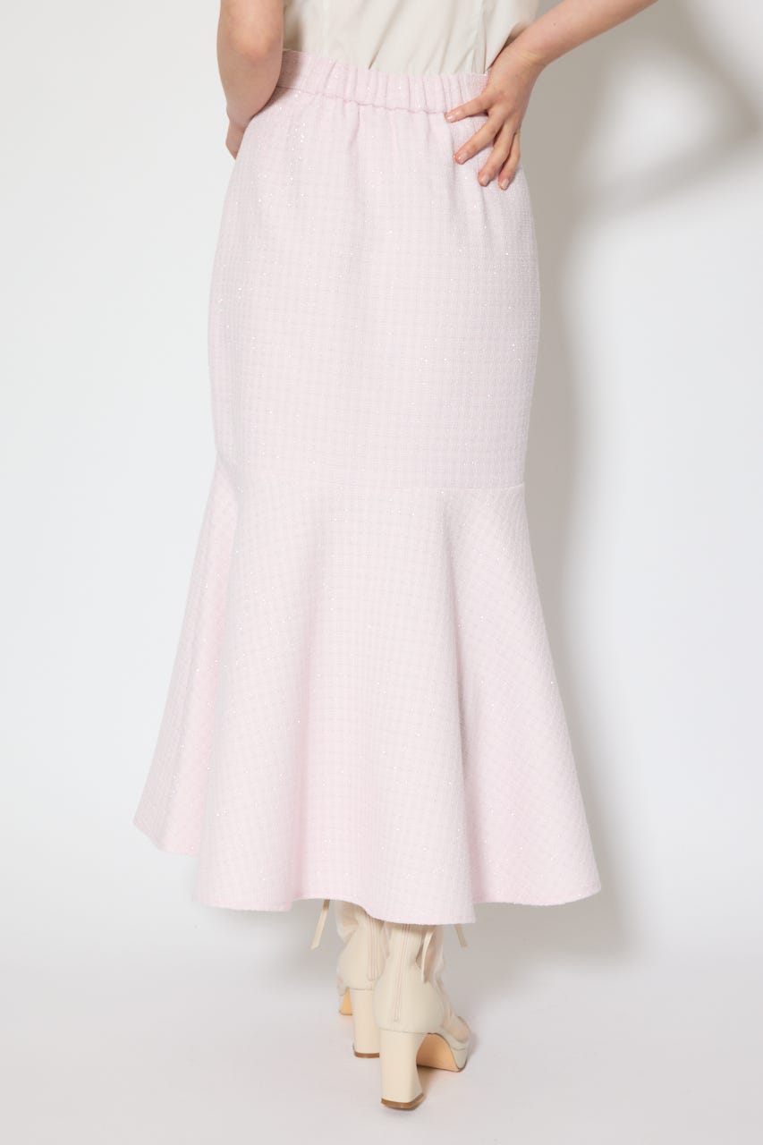 ラップスリットツイードマーメイドスカート PNK M