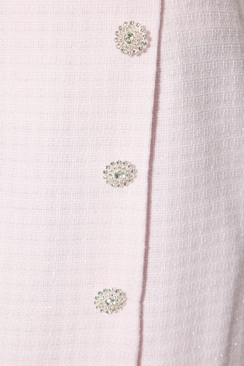 ラップスリットツイードマーメイドスカート PNK M