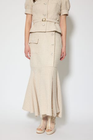 ラップスリットツイードマーメイドスカート