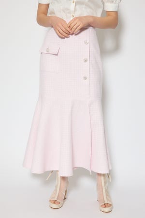 ラップスリットツイードマーメイドスカート