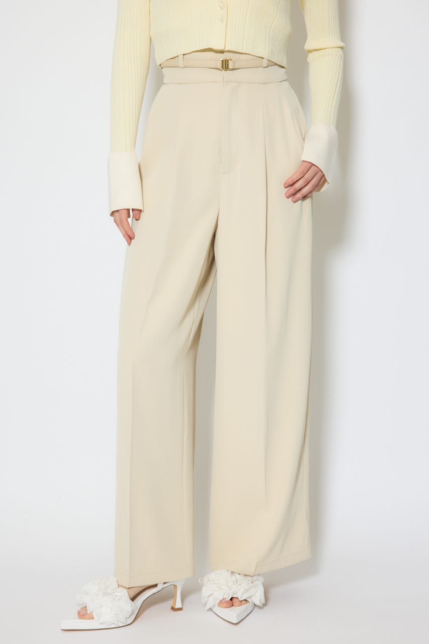 【1/25(日)23:59までSS先行予約会対象アイテム】ベルトポイントハイウエストワイドパンツ BEG M