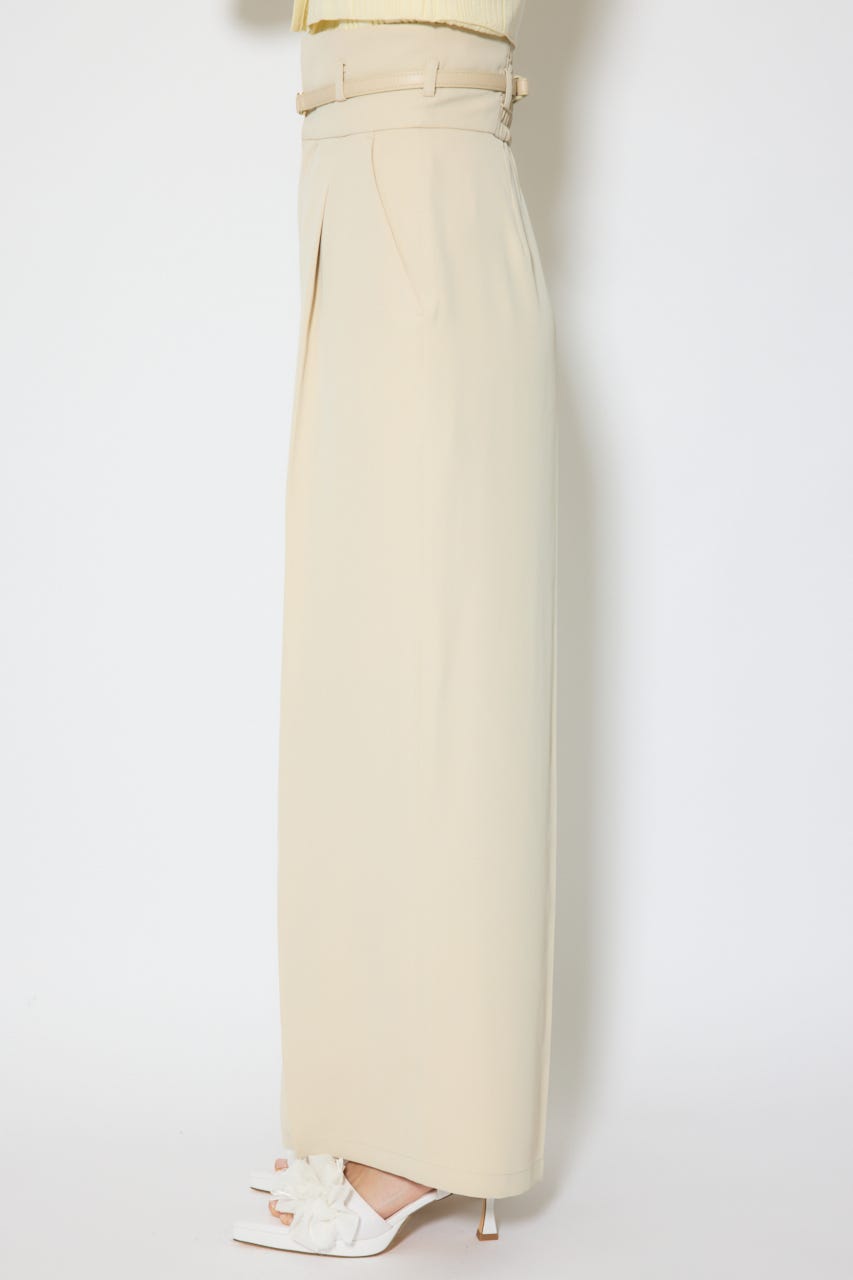 【1/25(日)23:59までSS先行予約会対象アイテム】ベルトポイントハイウエストワイドパンツ BEG M