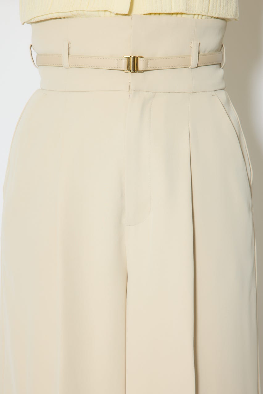 【1/25(日)23:59までSS先行予約会対象アイテム】ベルトポイントハイウエストワイドパンツ BEG M