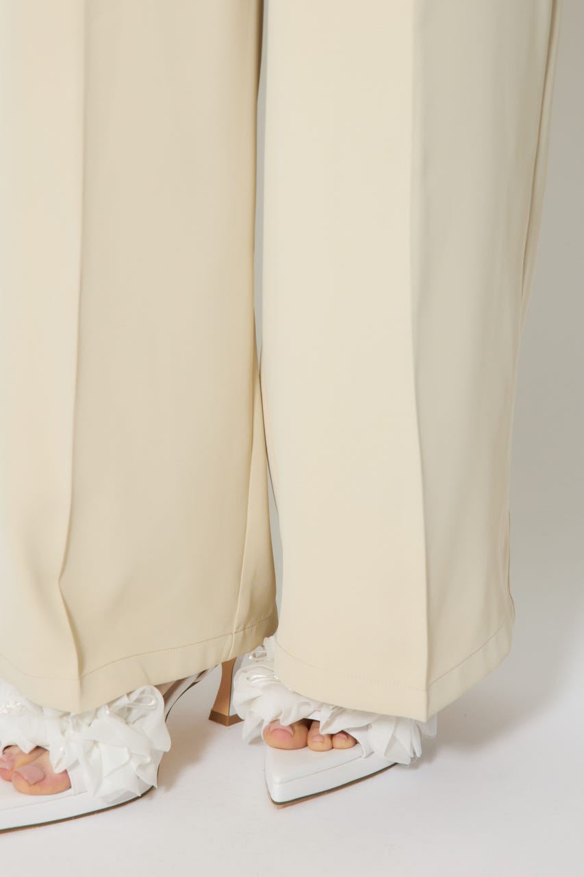 【1/25(日)23:59までSS先行予約会対象アイテム】ベルトポイントハイウエストワイドパンツ BEG M