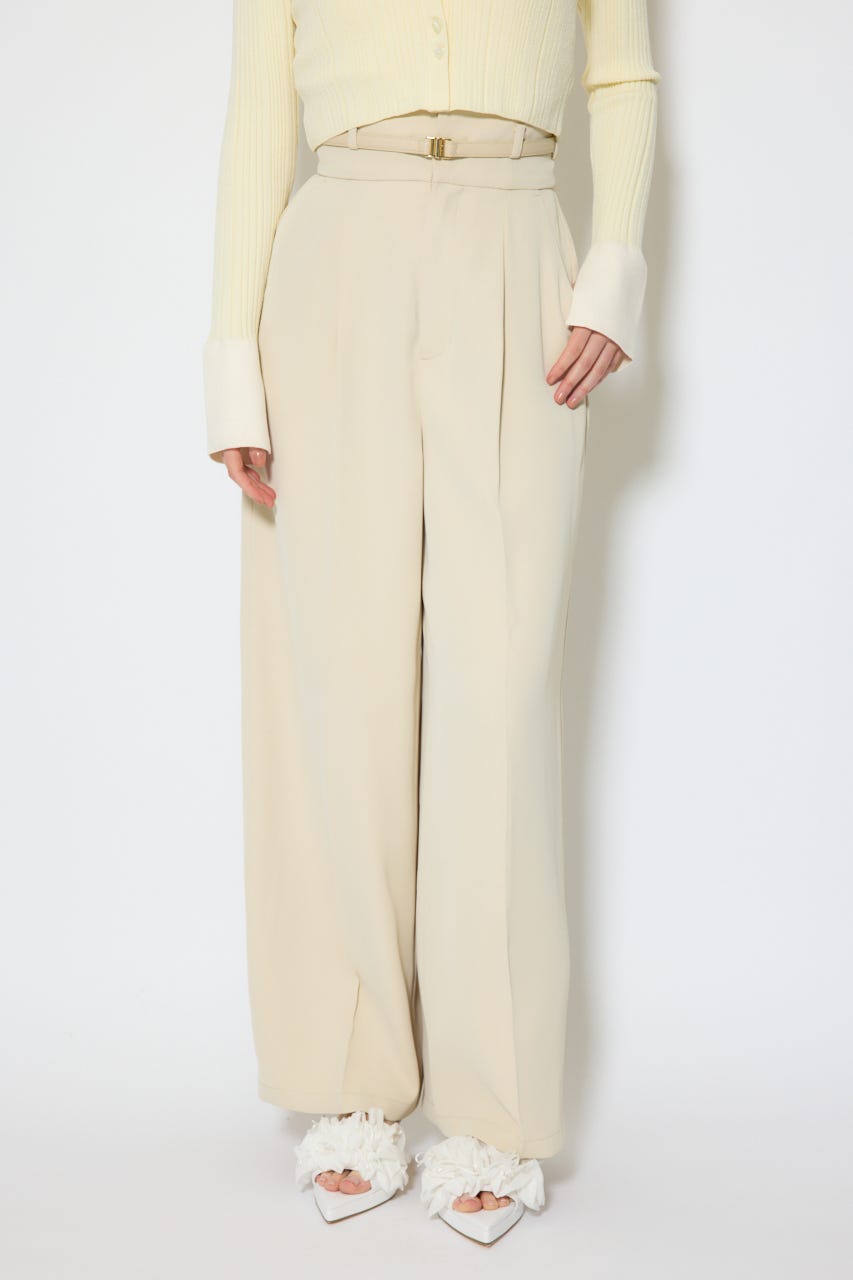 【1/25(日)23:59までSS先行予約会対象アイテム】ベルトポイントハイウエストワイドパンツ BEG M