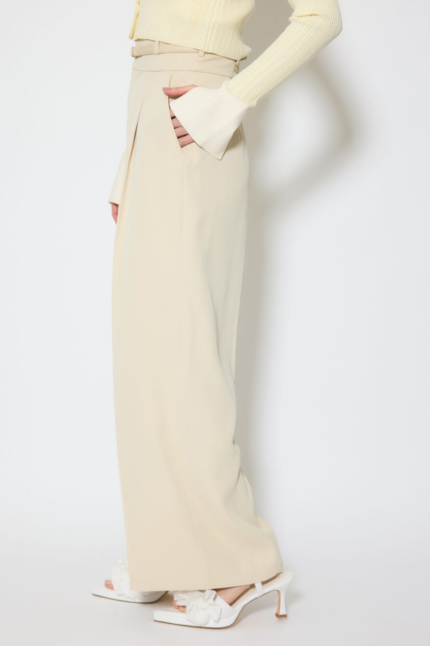 【1/25(日)23:59までSS先行予約会対象アイテム】ベルトポイントハイウエストワイドパンツ BEG M