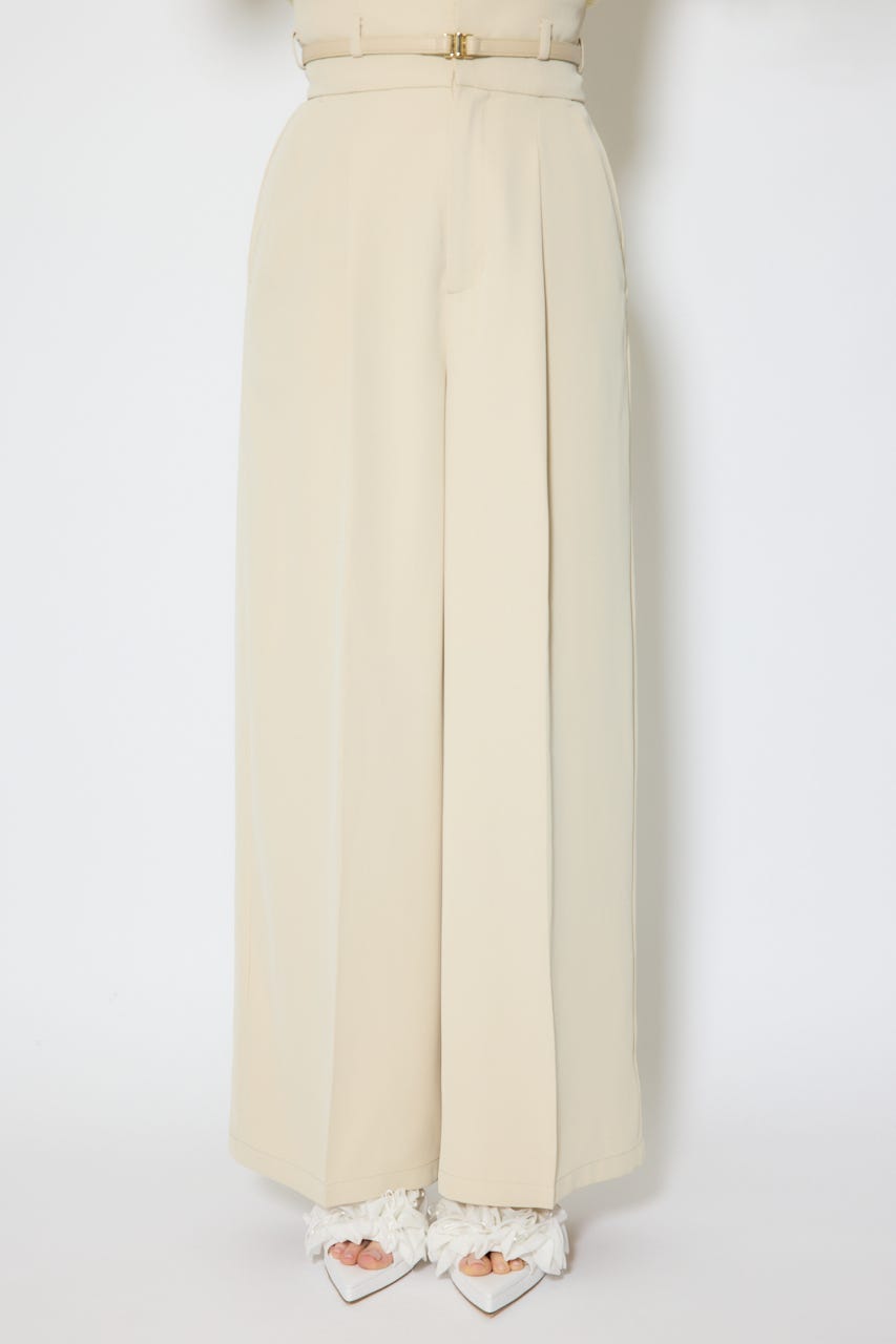 【1/25(日)23:59までSS先行予約会対象アイテム】ベルトポイントハイウエストワイドパンツ BEG M