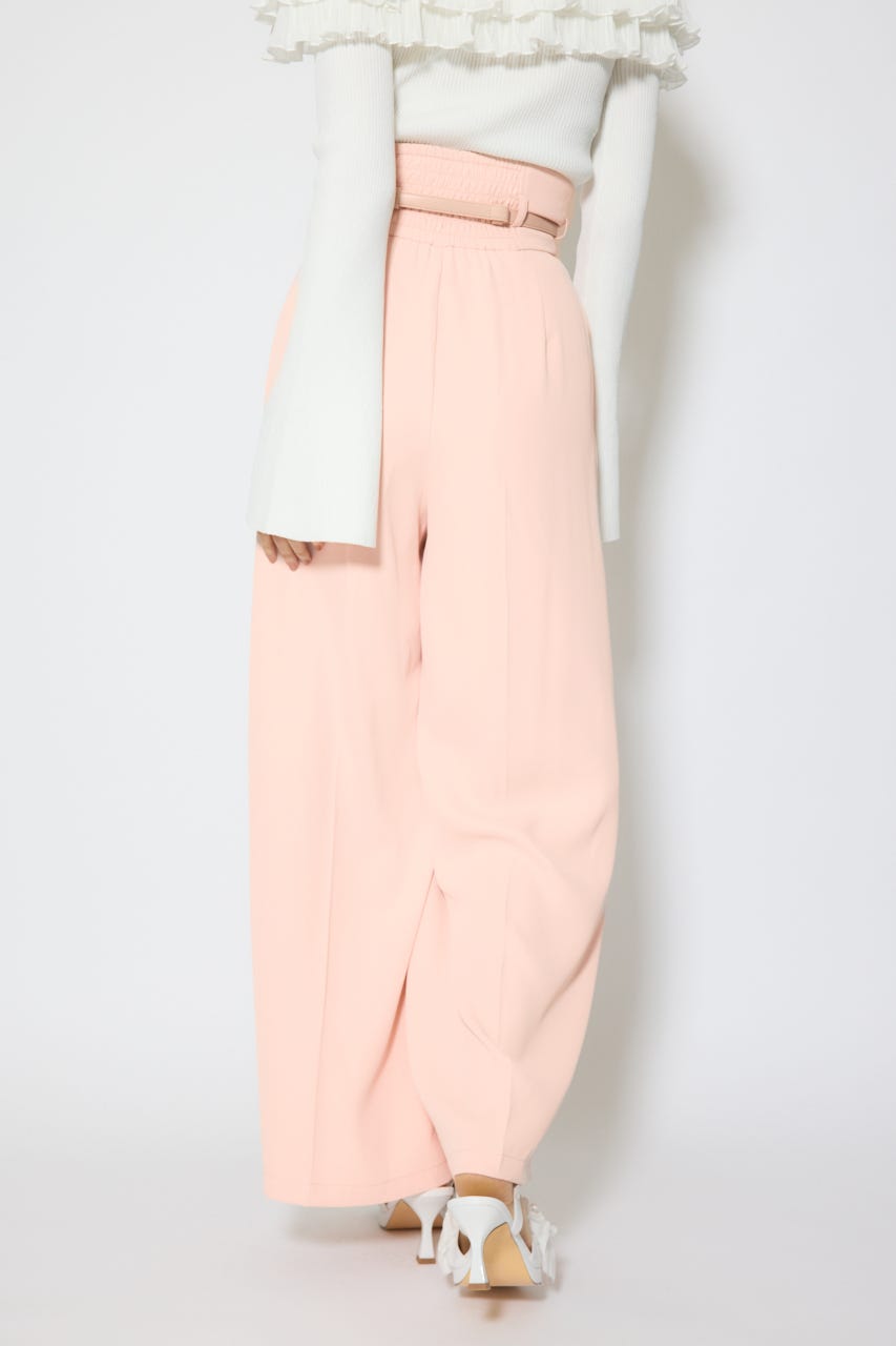 【1/25(日)23:59までSS先行予約会対象アイテム】ベルトポイントハイウエストワイドパンツ L/PNK S