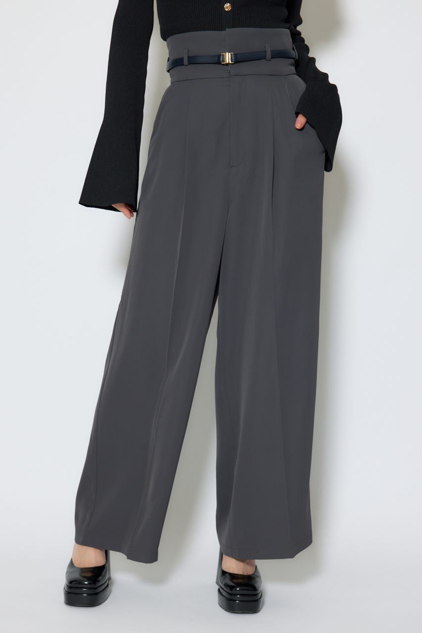 【1/25(日)23:59までSS先行予約会対象アイテム】ベルトポイントハイウエストワイドパンツ T.GRY S