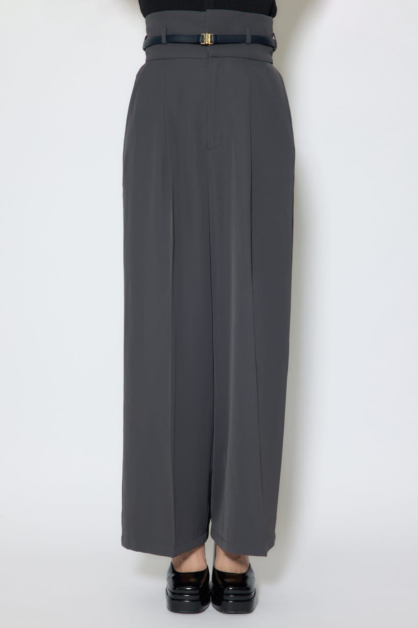 【1/25(日)23:59までSS先行予約会対象アイテム】ベルトポイントハイウエストワイドパンツ T.GRY S