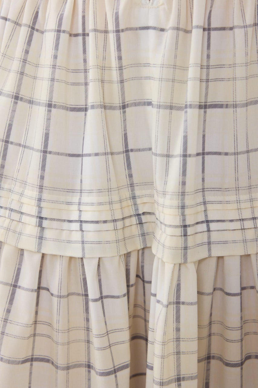 ウエストシャーリングタックデザインフレアスカート 柄YEL FREE