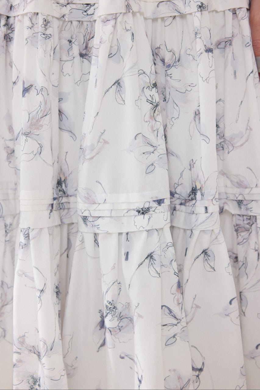 ウエストシャーリングタックデザインフレアスカート Multi_1 FREE