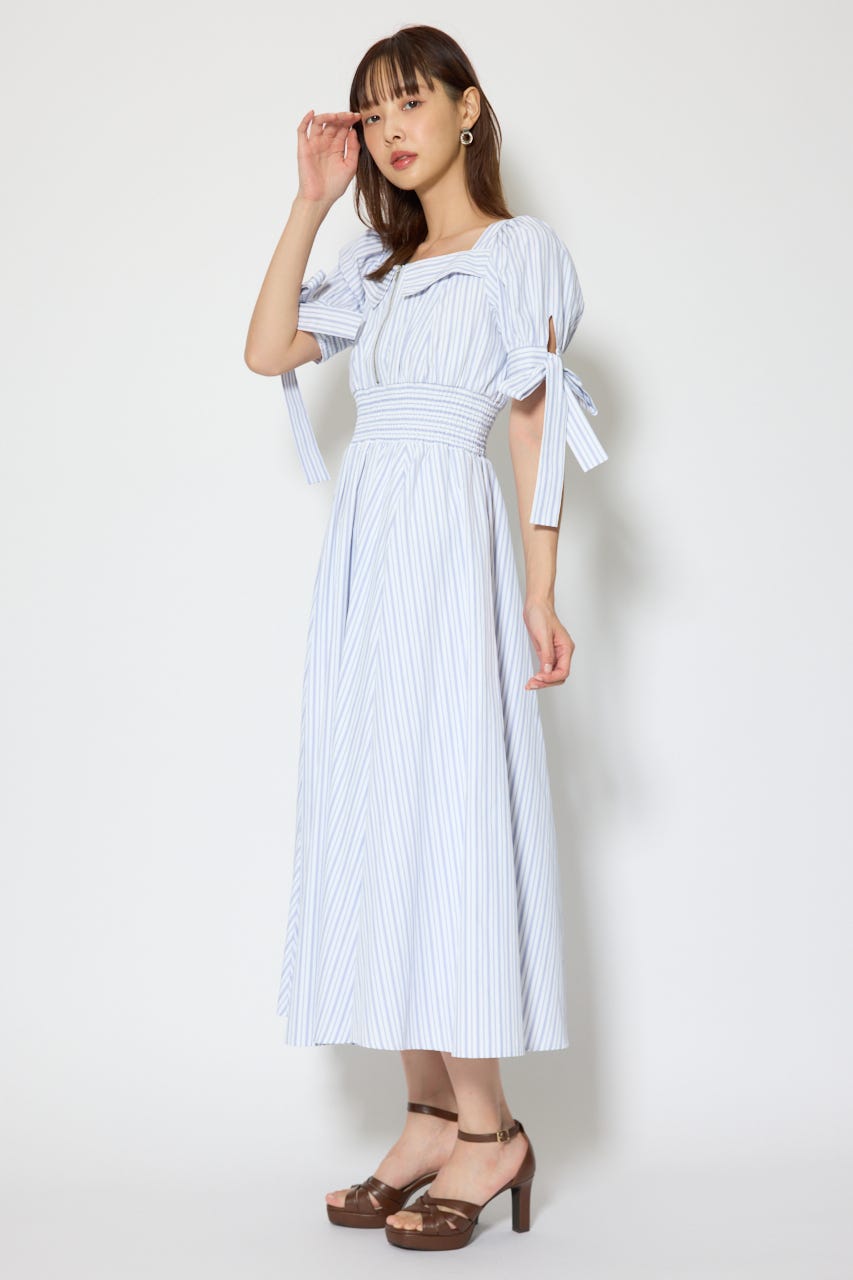 リボンスリーブフレアワンピース Multi_1 M