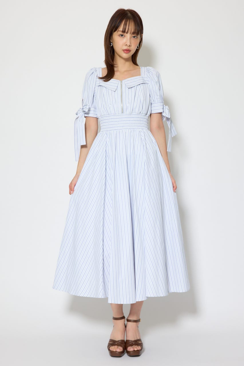 リボンスリーブフレアワンピース Multi_1 M