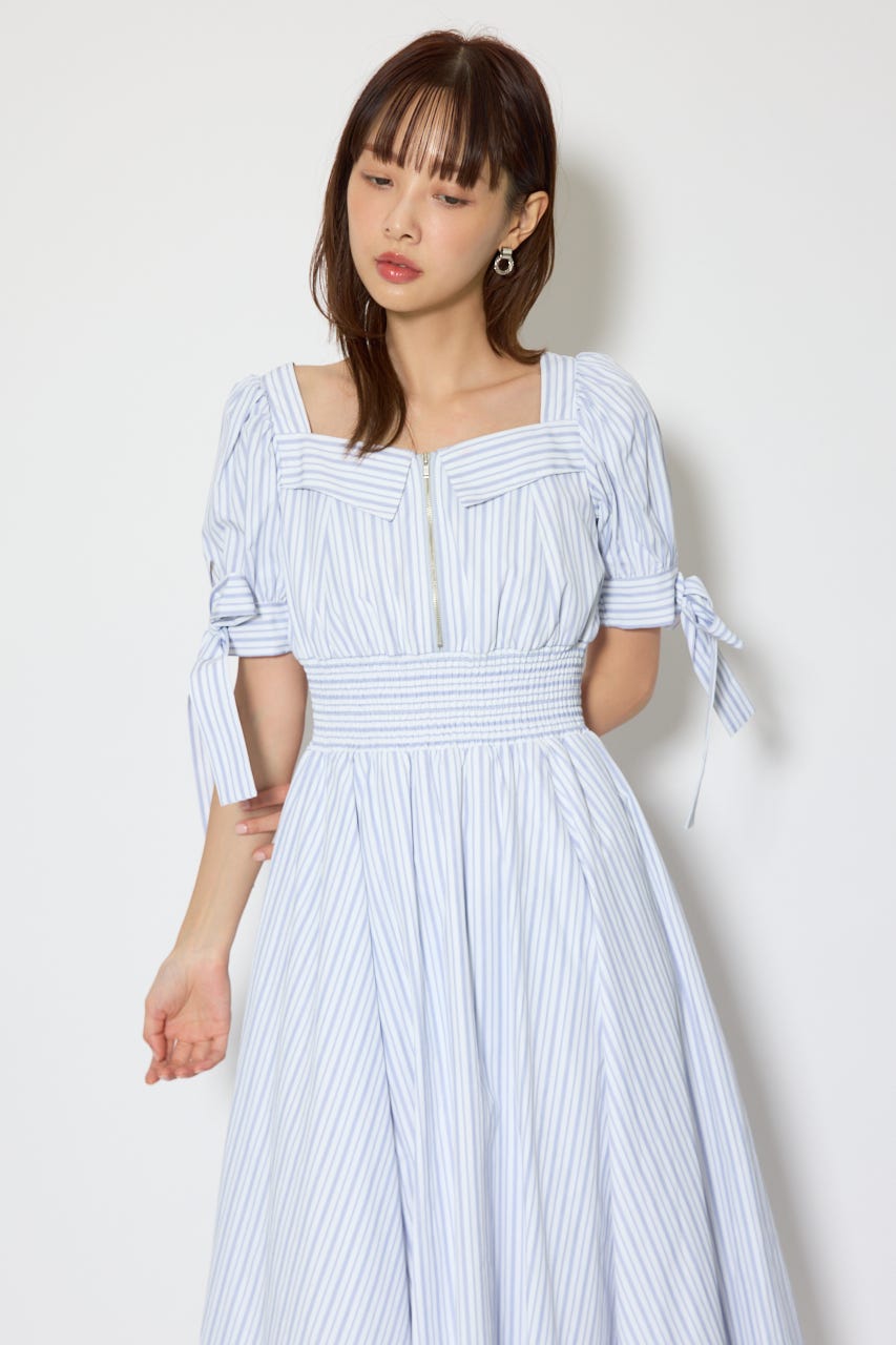 リボンスリーブフレアワンピース Multi_1 M