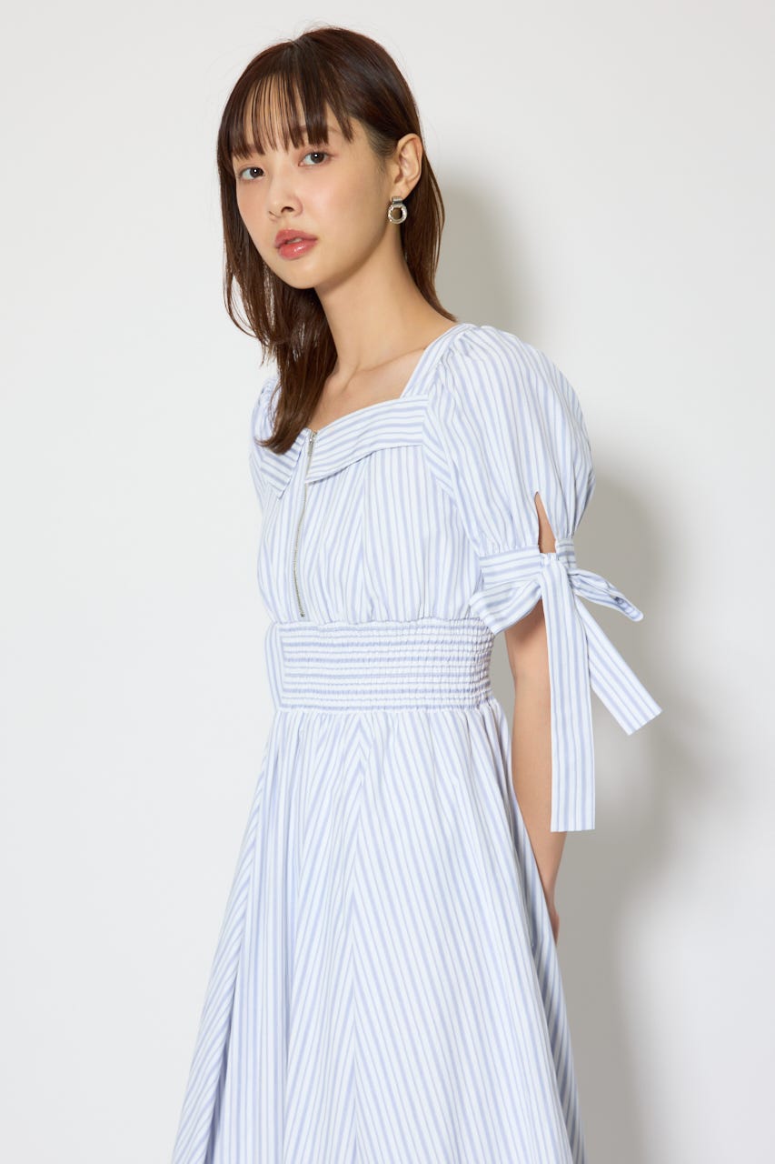 リボンスリーブフレアワンピース Multi_1 M