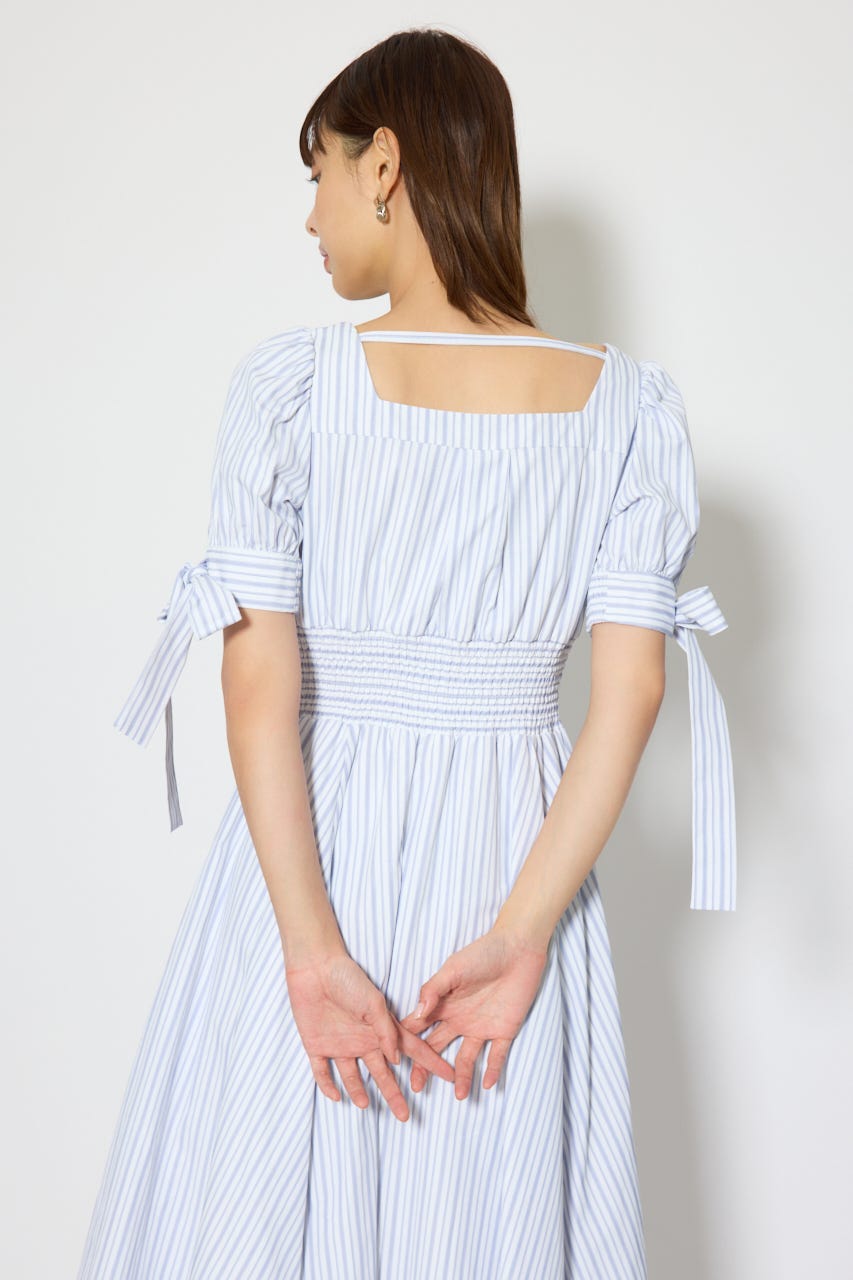 リボンスリーブフレアワンピース Multi_1 M