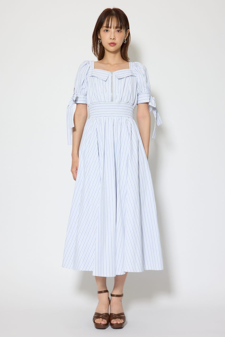 リボンスリーブフレアワンピース Multi_1 M