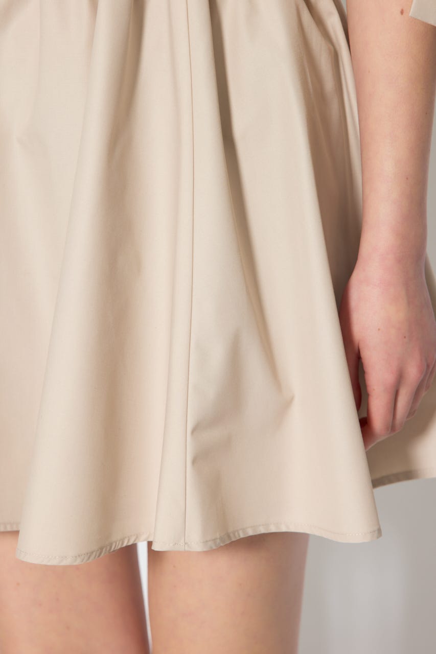 リボンスリーブフレアミニワンピース BEG M