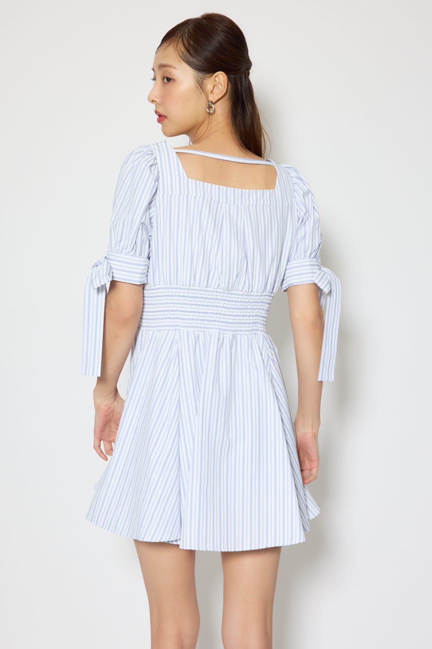 リボンスリーブフレアミニワンピース Multi_1 S