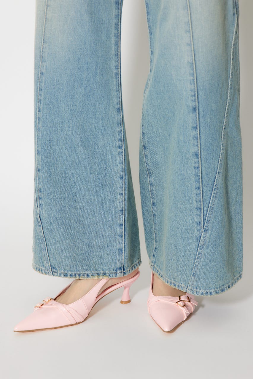 ベルトディテールスリングバックパンプス PNK L