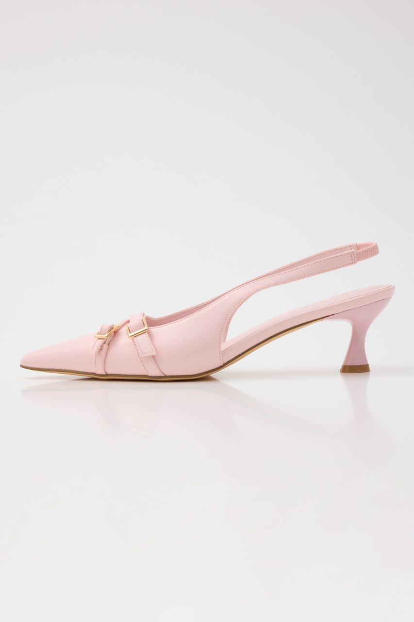 ベルトディテールスリングバックパンプス PNK L