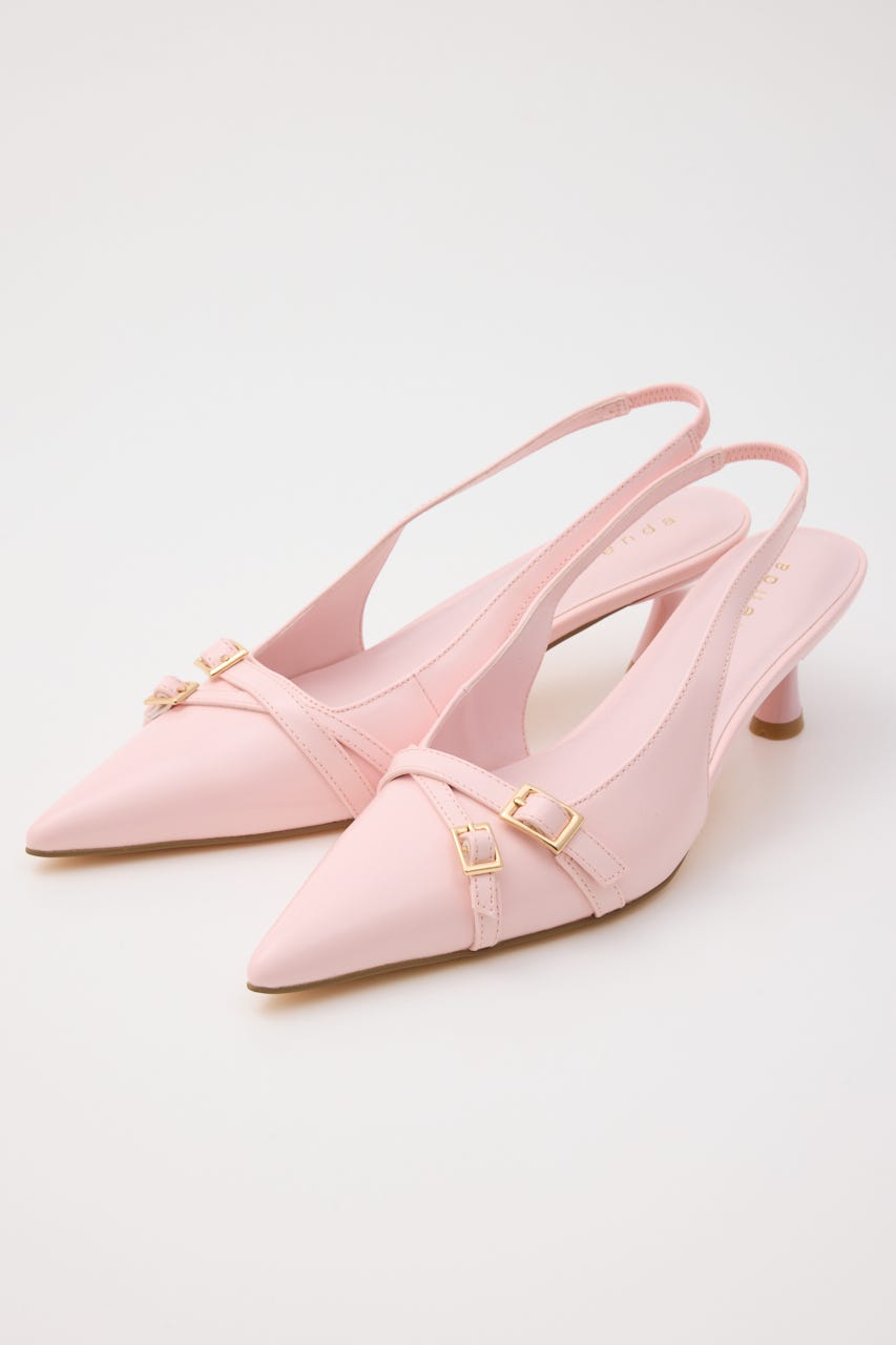 ベルトディテールスリングバックパンプス PNK L