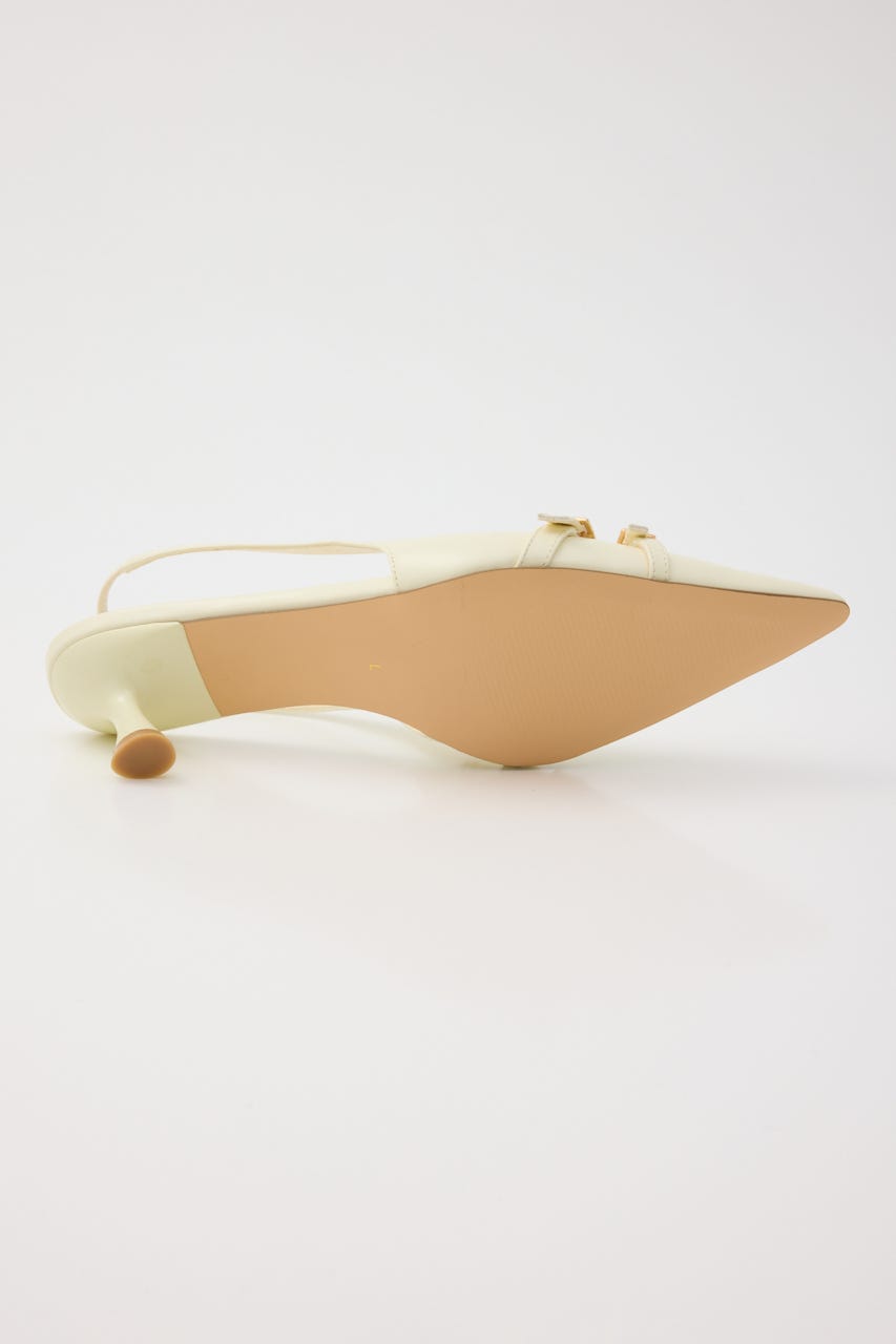 ベルトディテールスリングバックパンプス YEL S