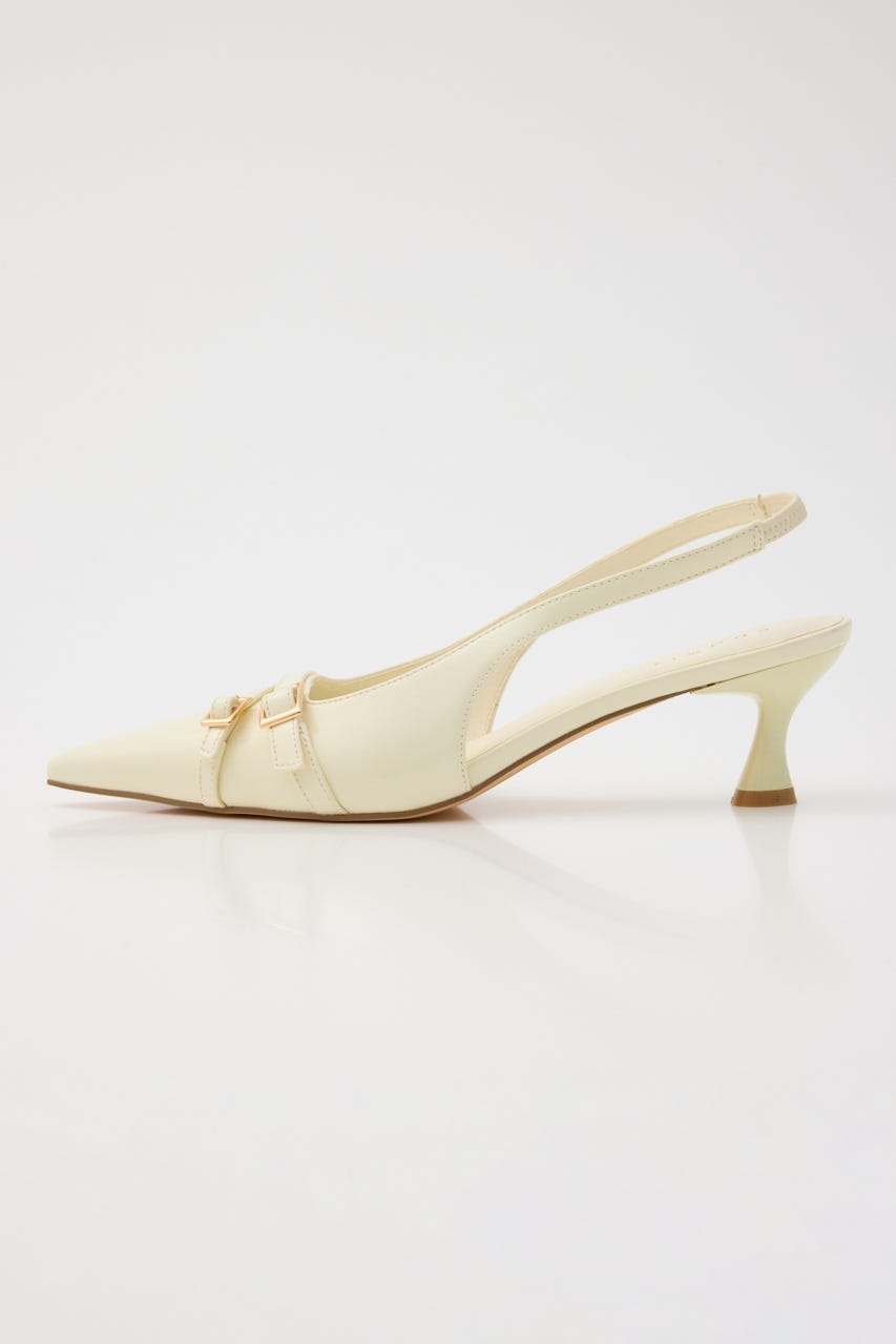 ベルトディテールスリングバックパンプス YEL S
