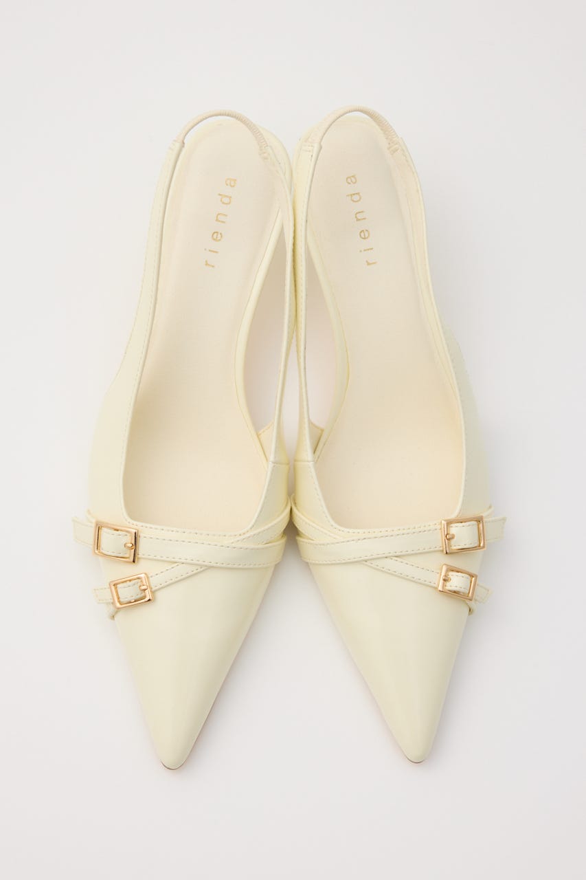 ベルトディテールスリングバックパンプス YEL S