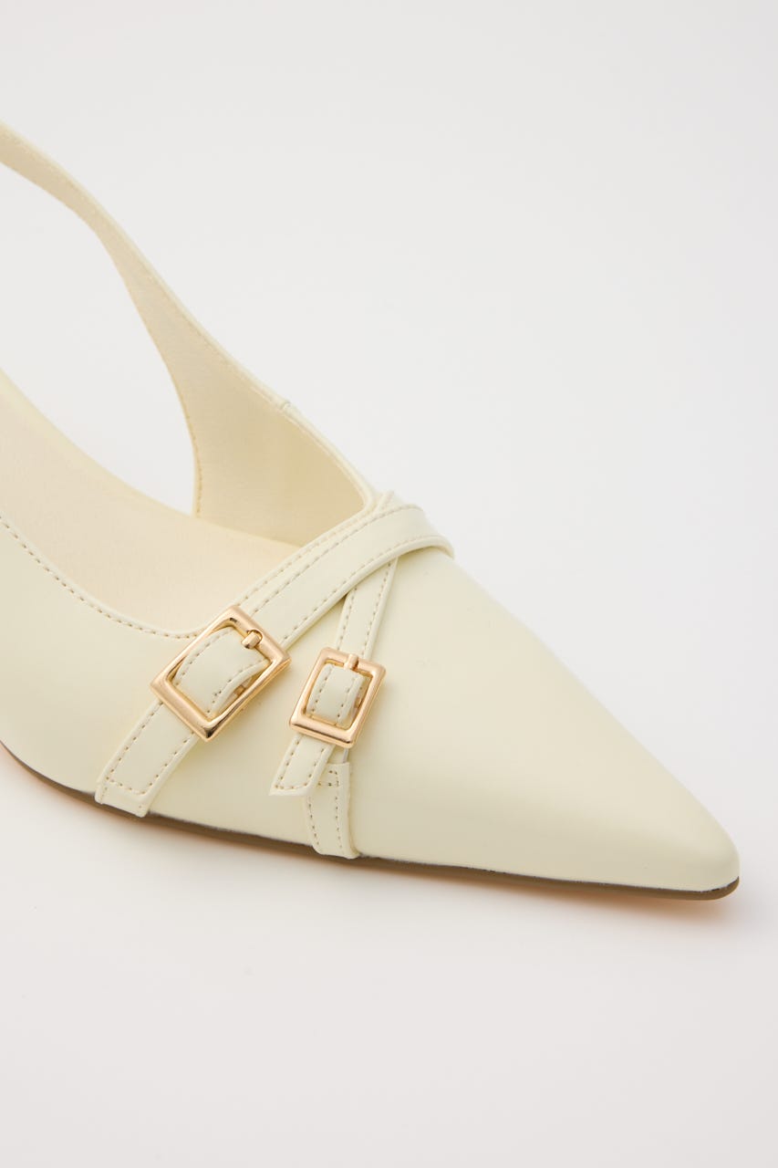 ベルトディテールスリングバックパンプス YEL S