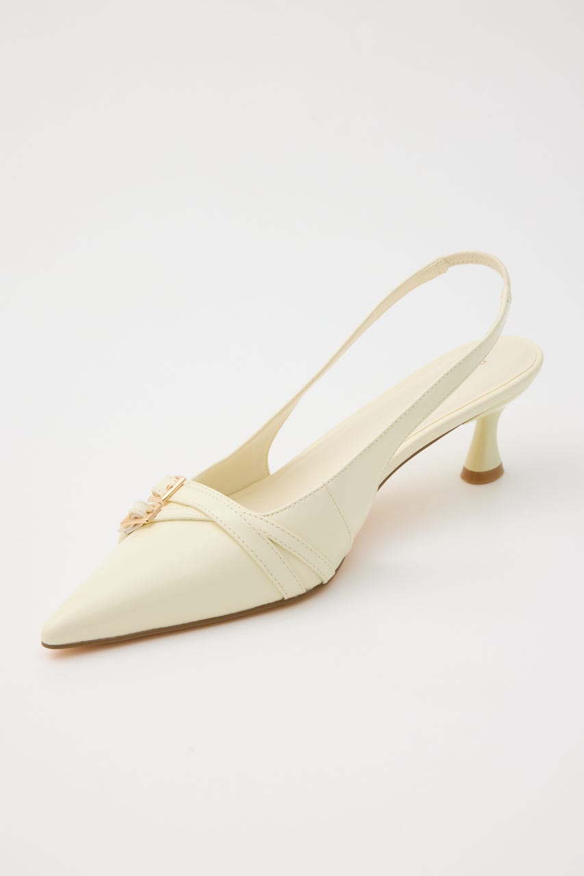 ベルトディテールスリングバックパンプス YEL S