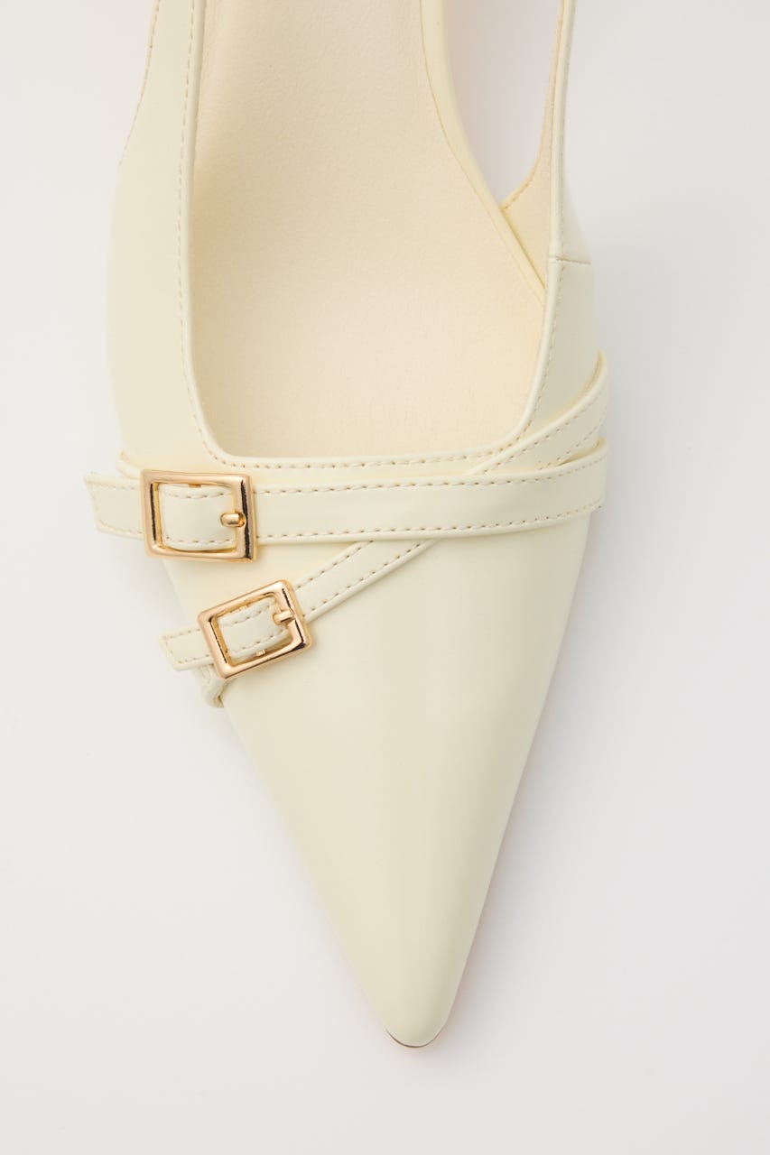 ベルトディテールスリングバックパンプス YEL S
