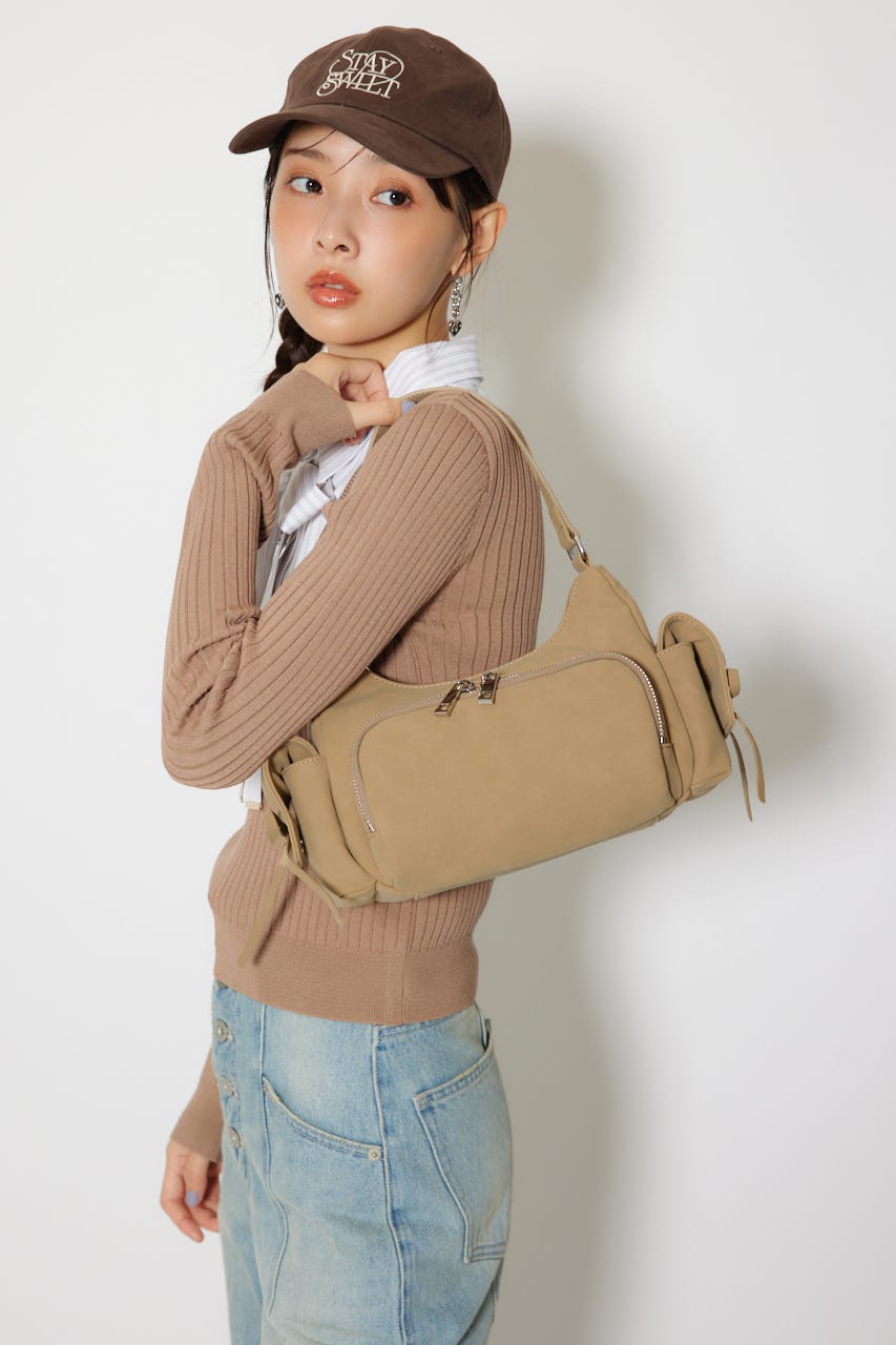 3ポケットミニリボンショルダーバッグ BEG FREE