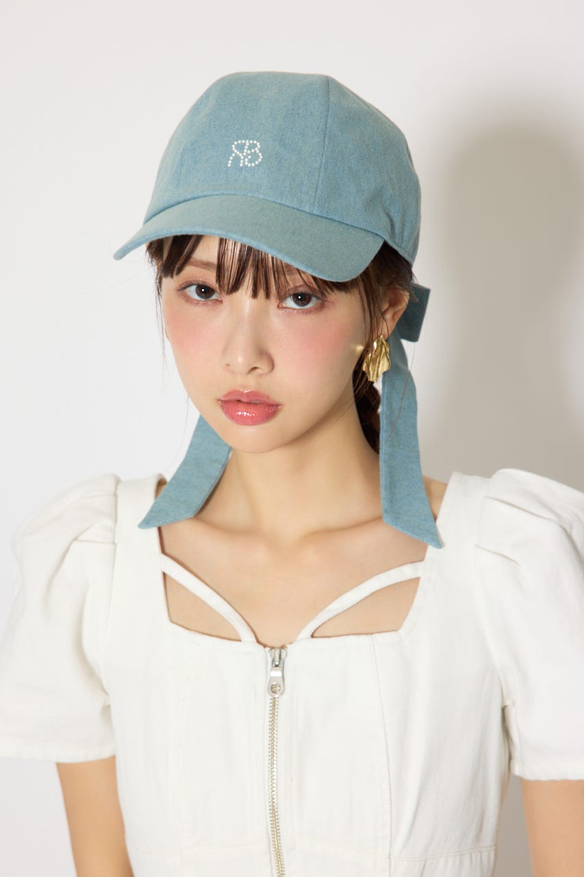 バックリボンRロゴキャップ BLU FREE