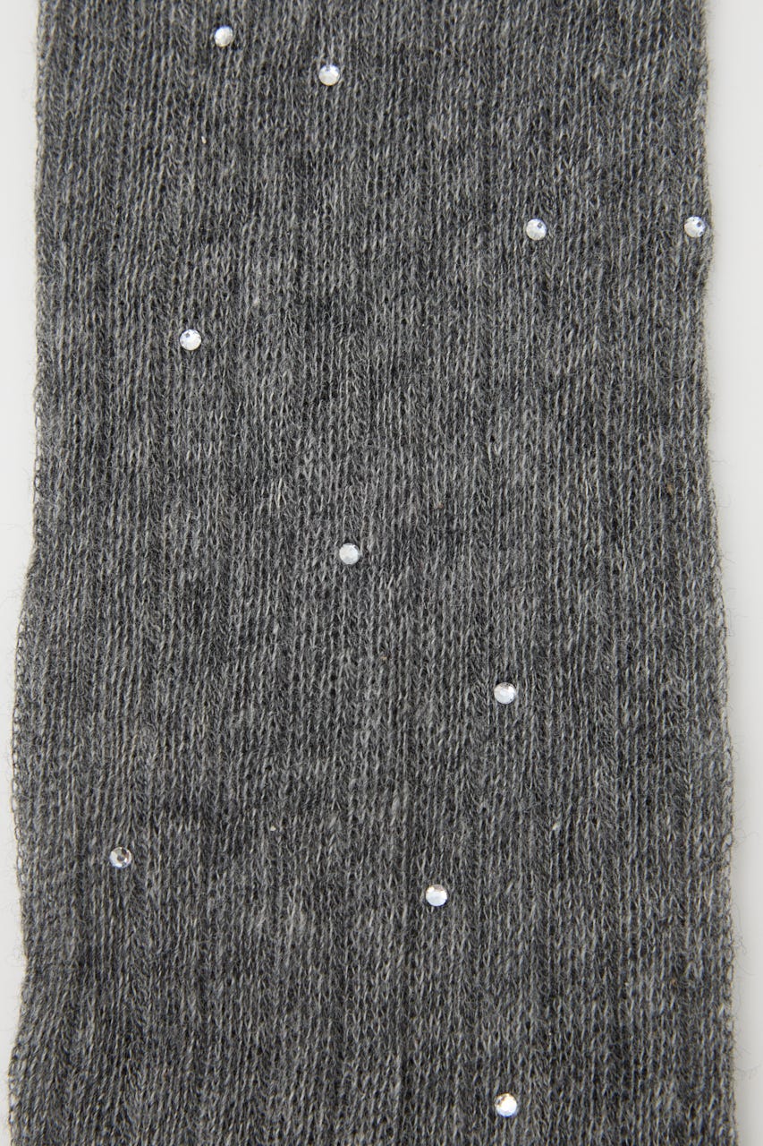 ストーン付きシアーソックス GRY FREE