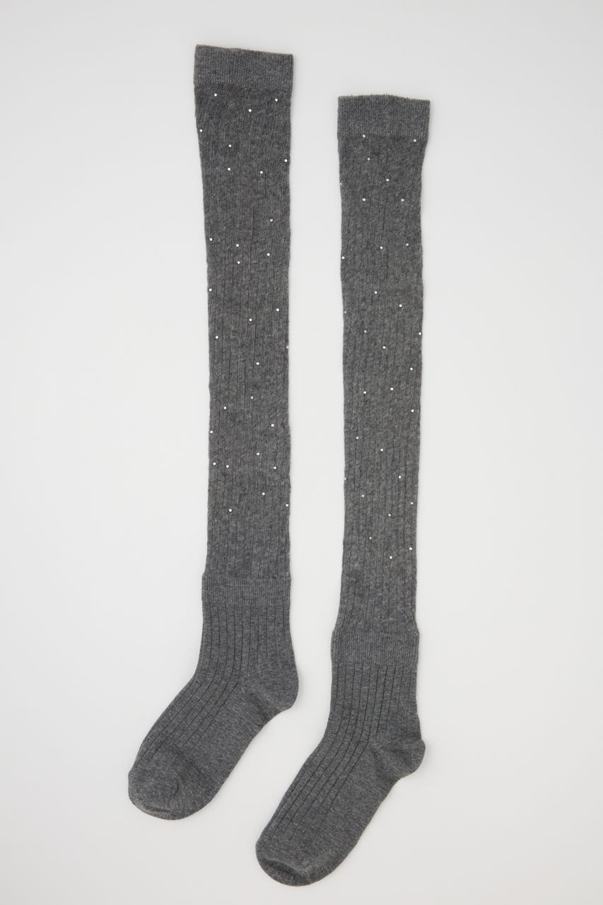 ストーン付きシアーソックス GRY FREE