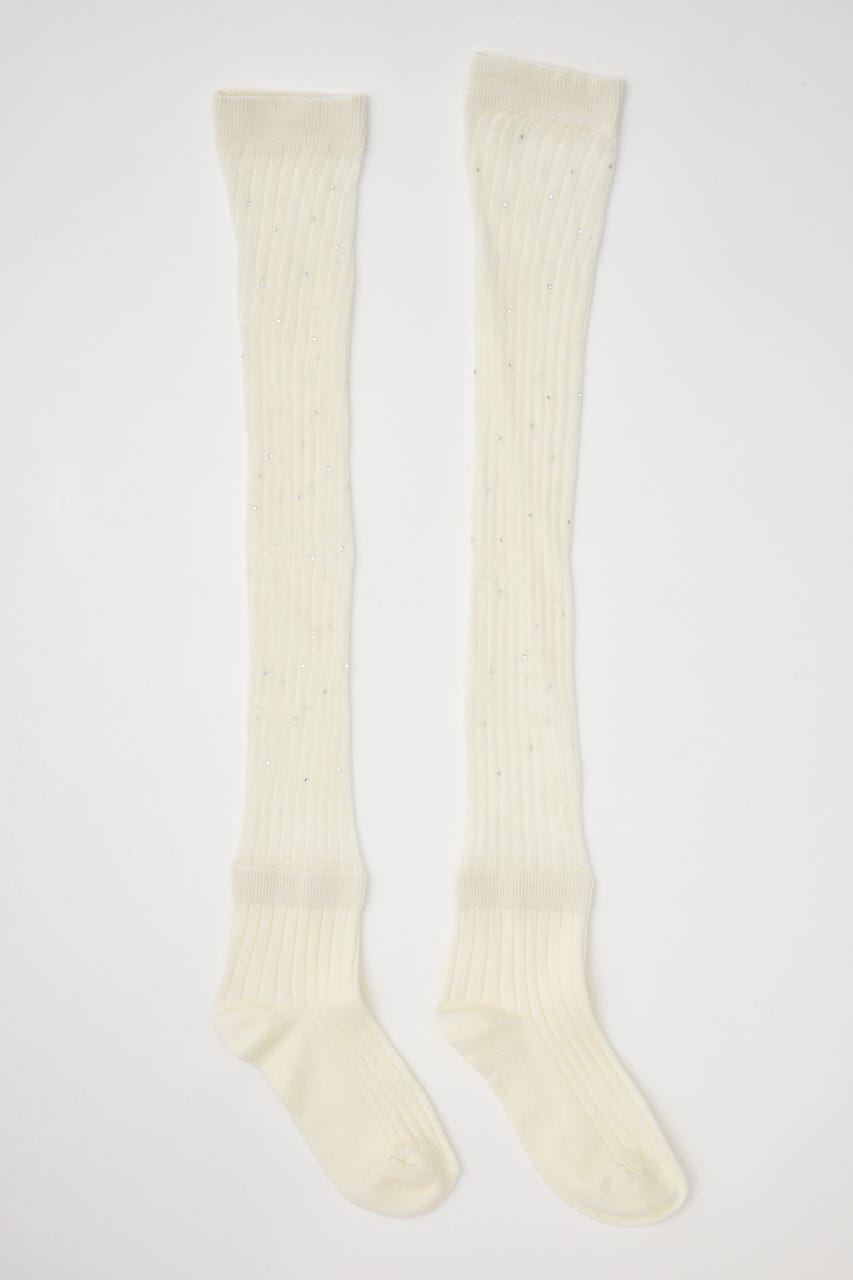 ストーン付きシアーソックス WHT FREE