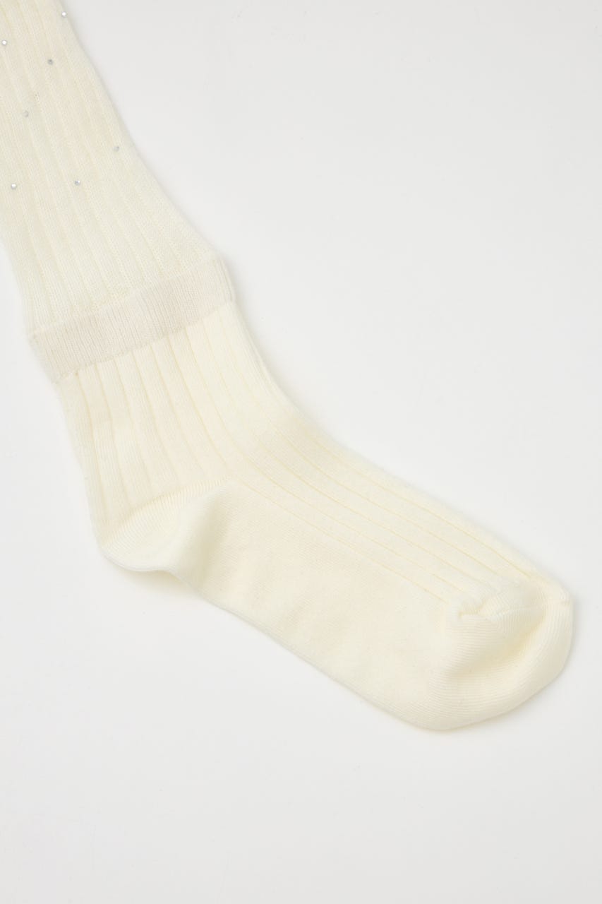 ストーン付きシアーソックス WHT FREE