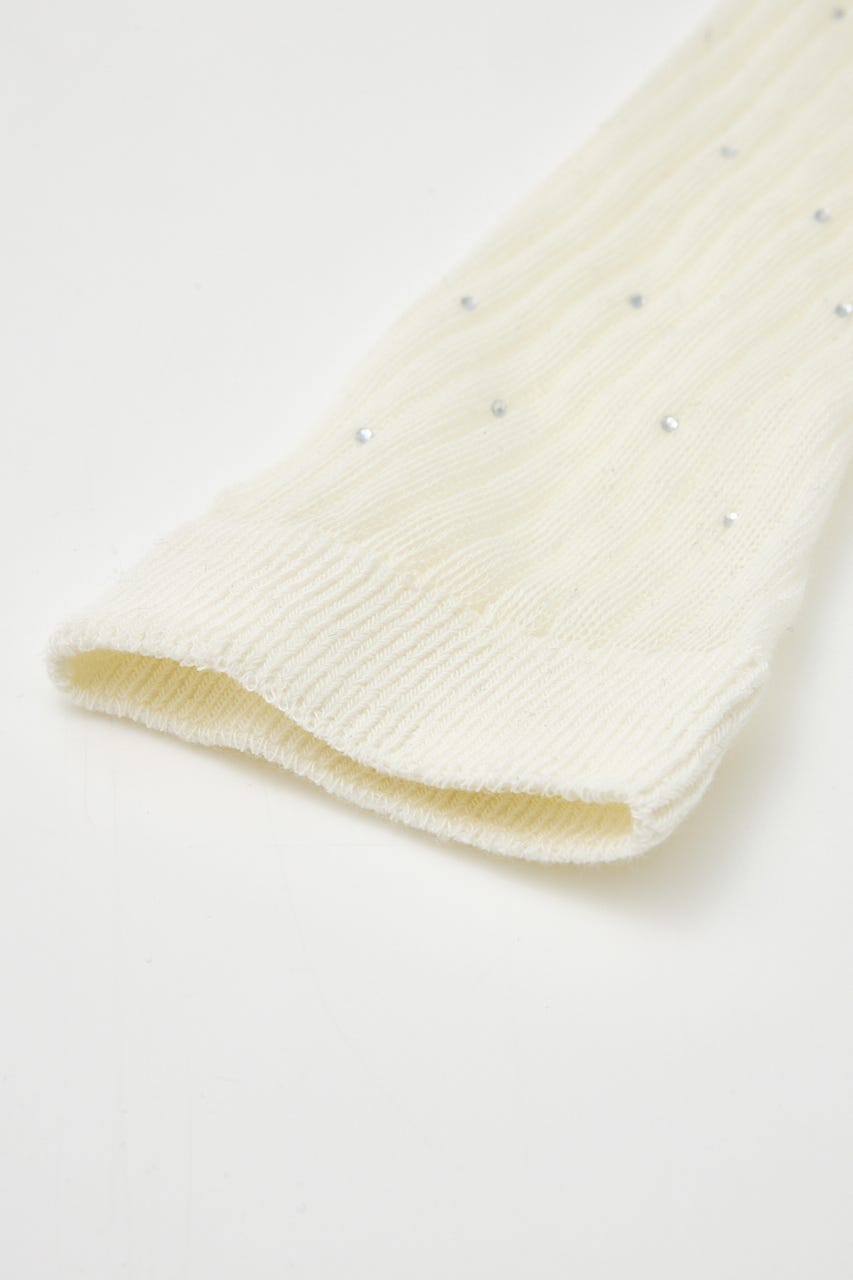 ストーン付きシアーソックス WHT FREE