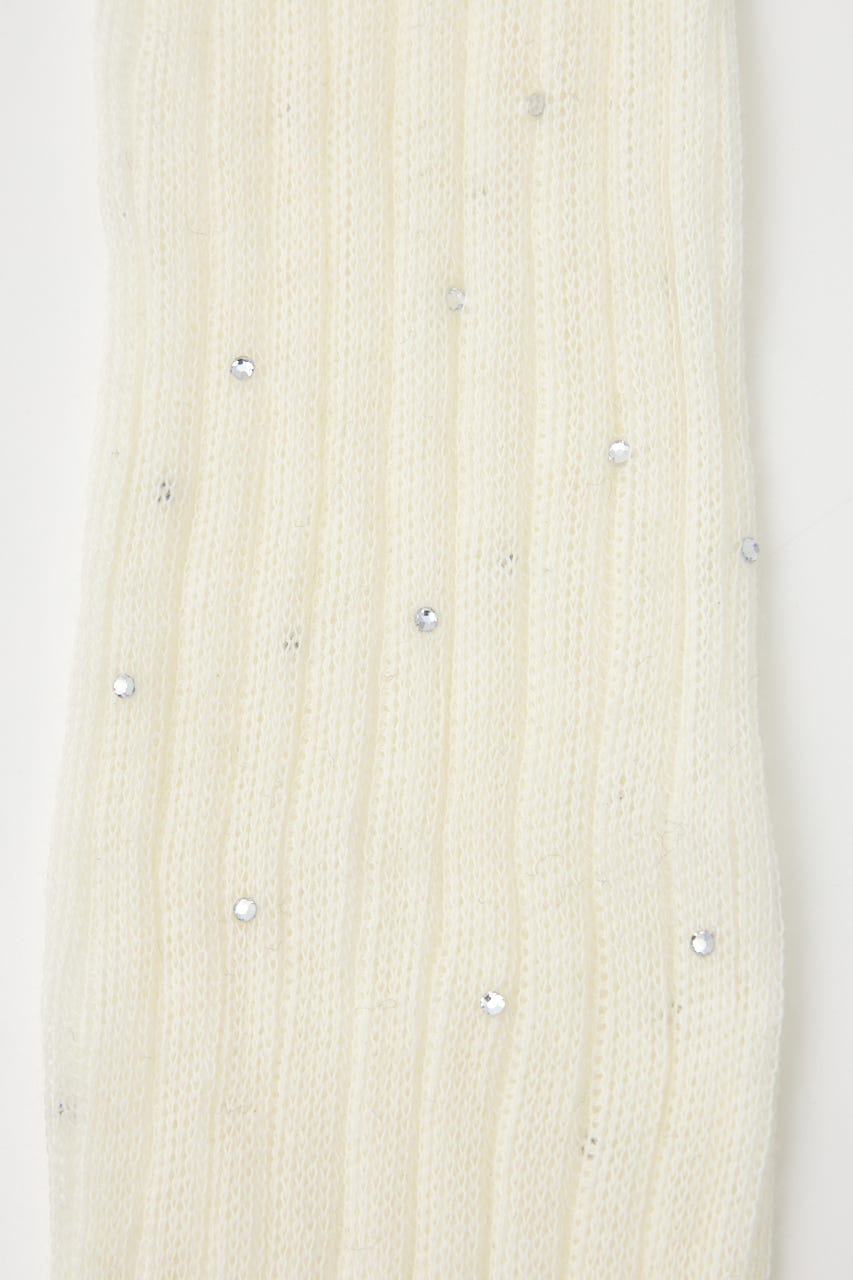 ストーン付きシアーソックス WHT FREE