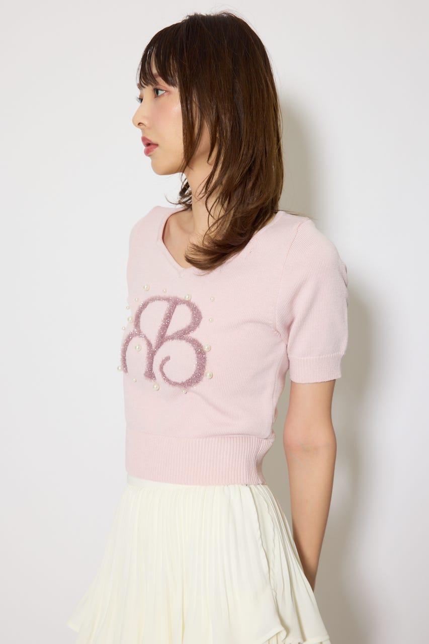 ジャガードRニットトップス L/PNK FREE