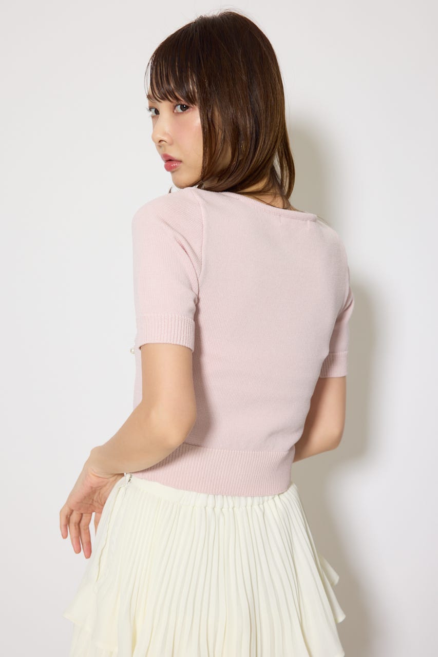 ジャガードRニットトップス L/PNK FREE