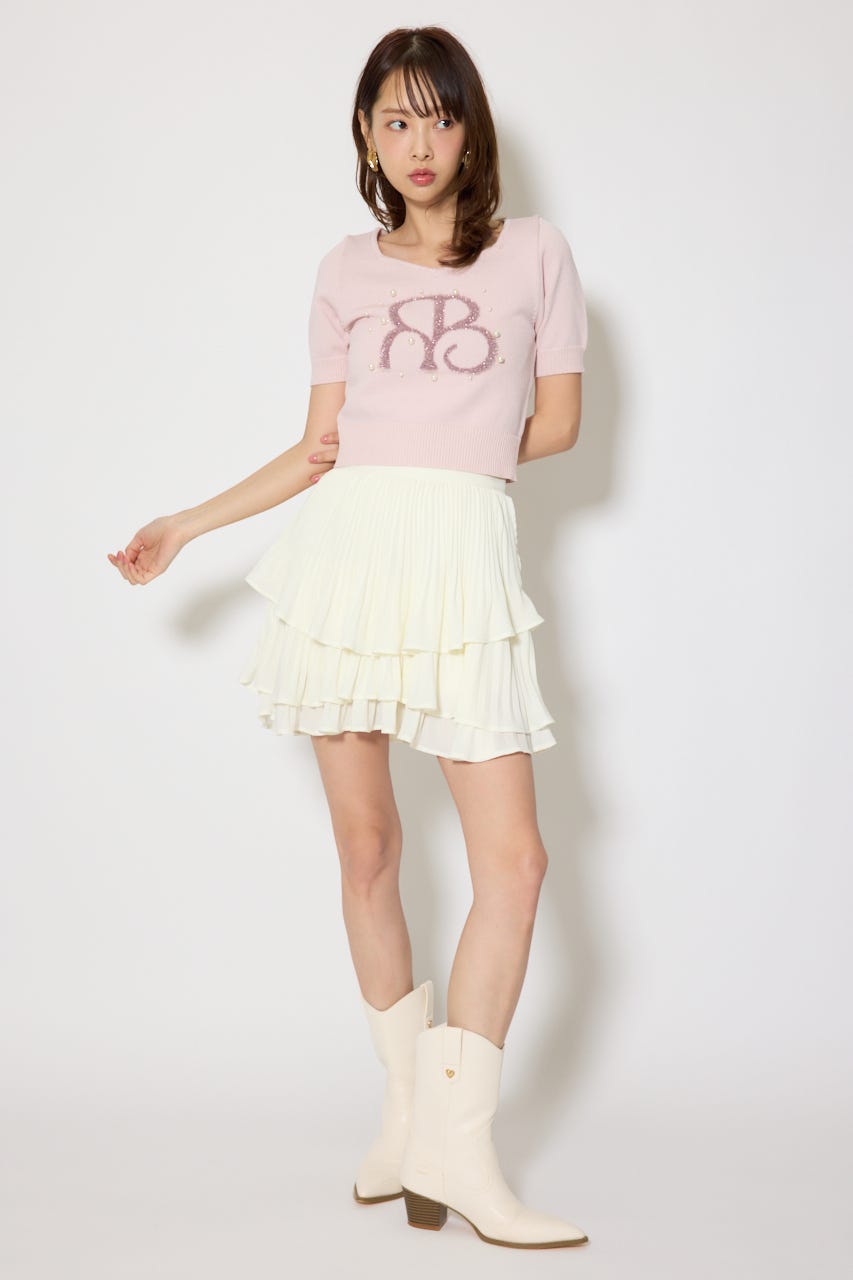 ジャガードRニットトップス L/PNK FREE