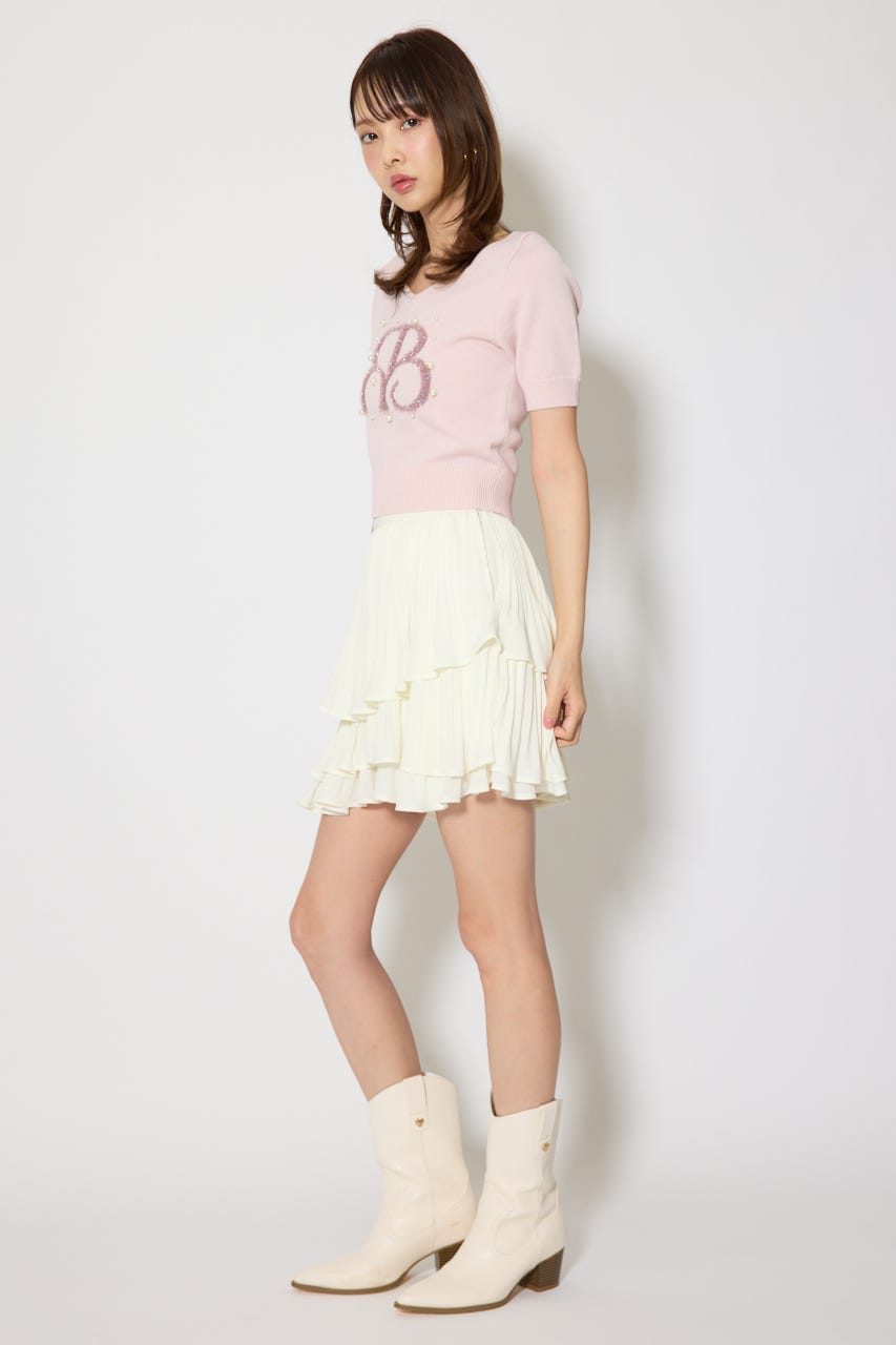 ジャガードRニットトップス L/PNK FREE