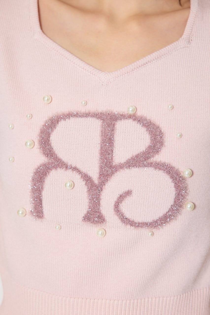 ジャガードRニットトップス L/PNK FREE