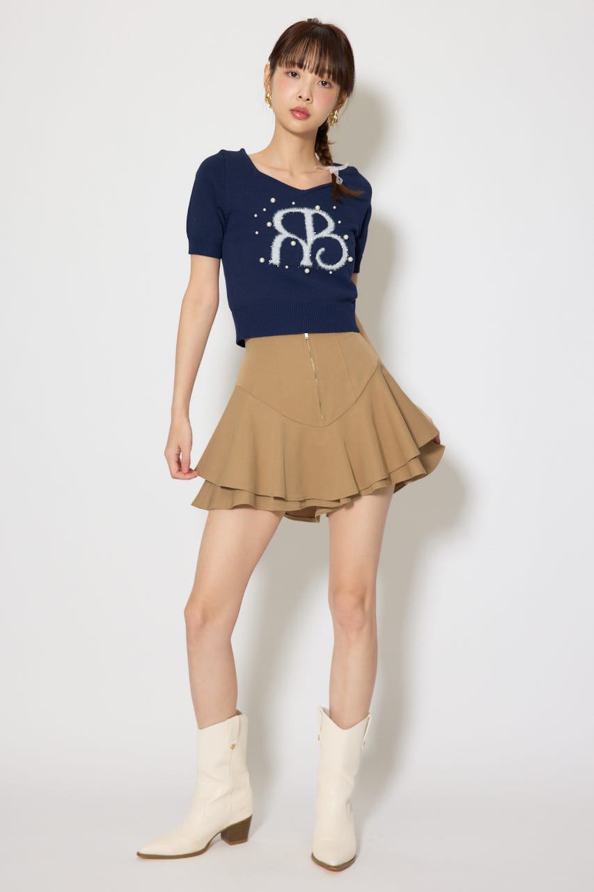 ジャガードRニットトップス NVY FREE