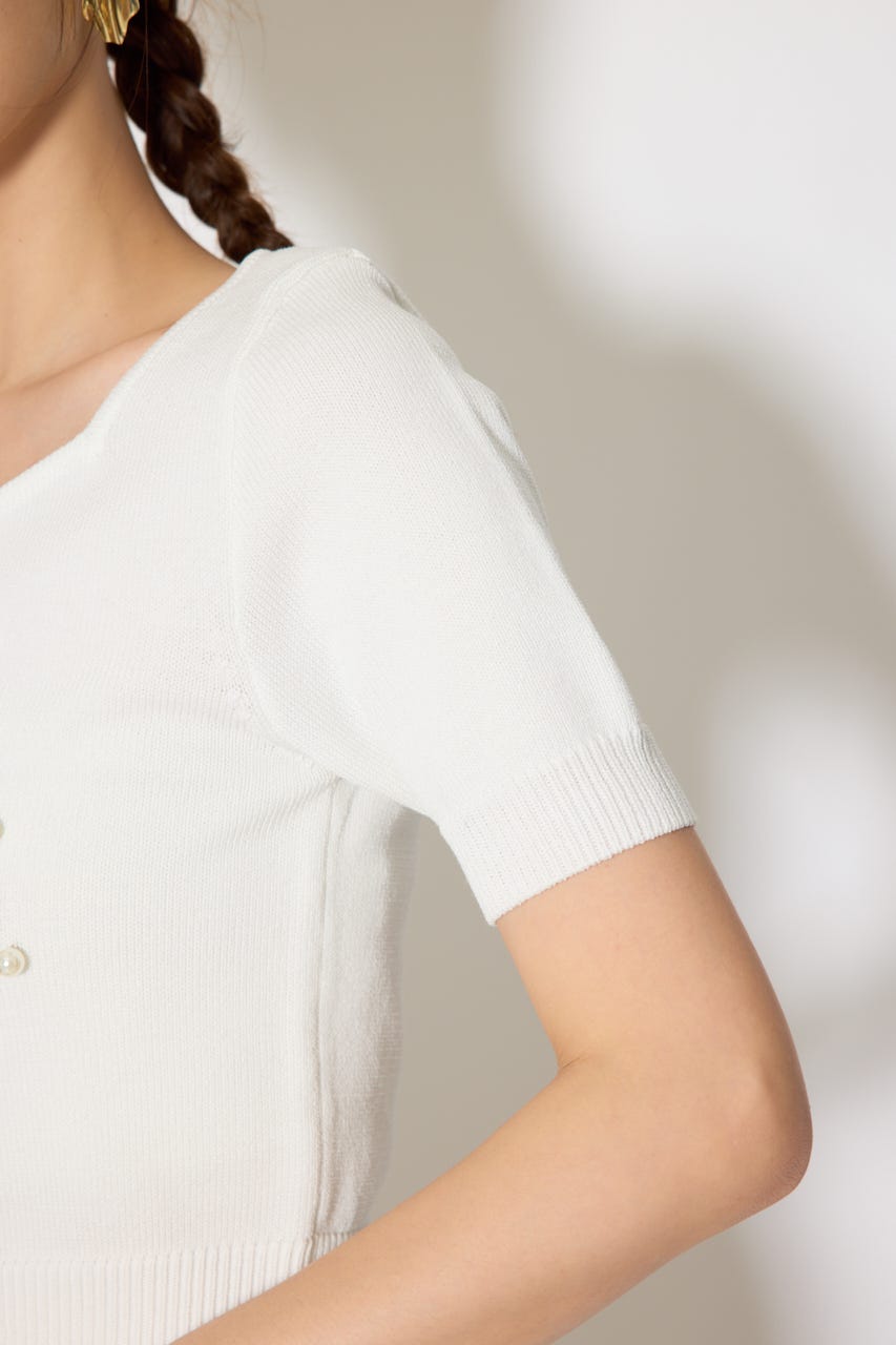 ジャガードRニットトップス WHT FREE