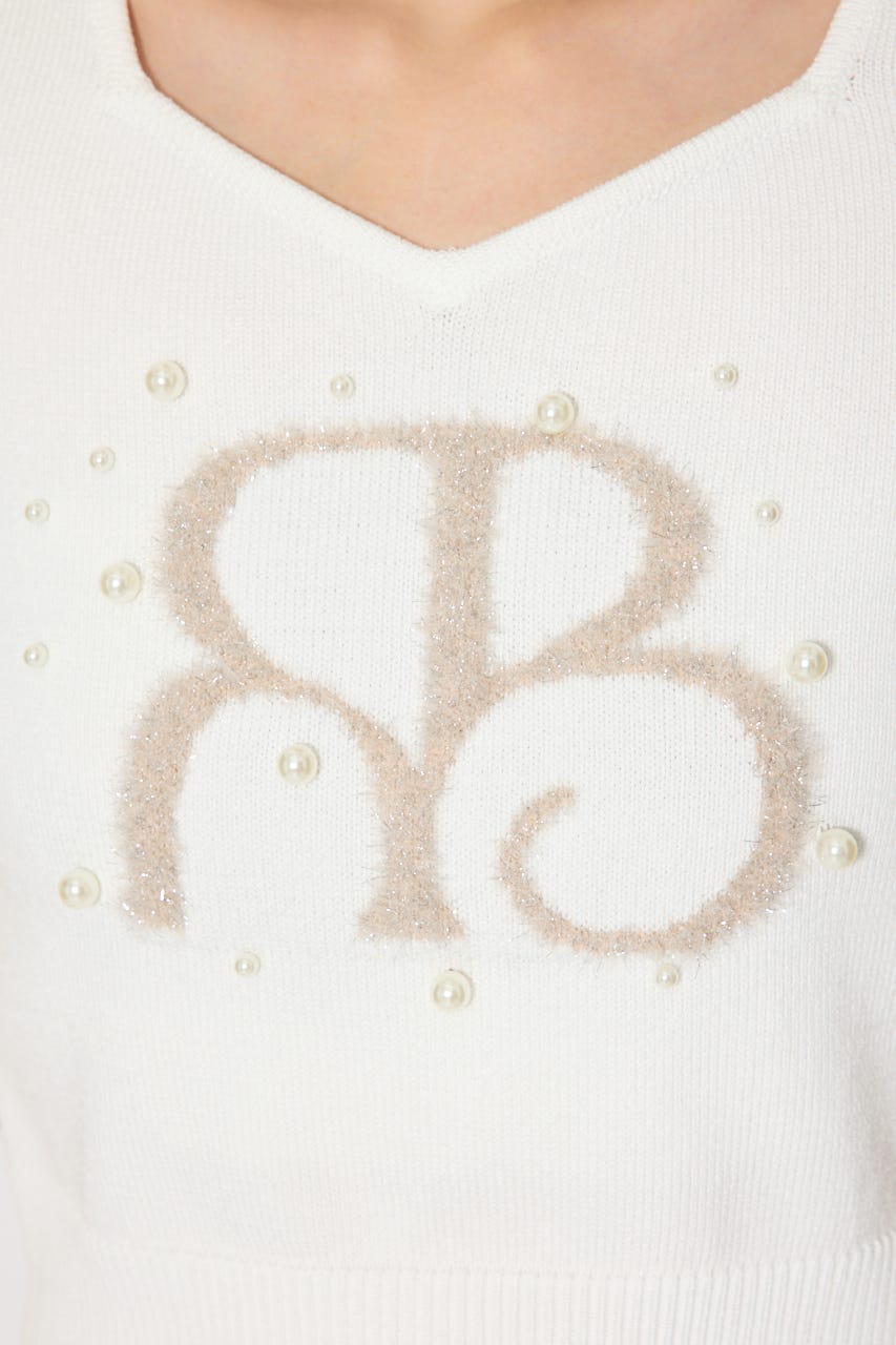 ジャガードRニットトップス WHT FREE