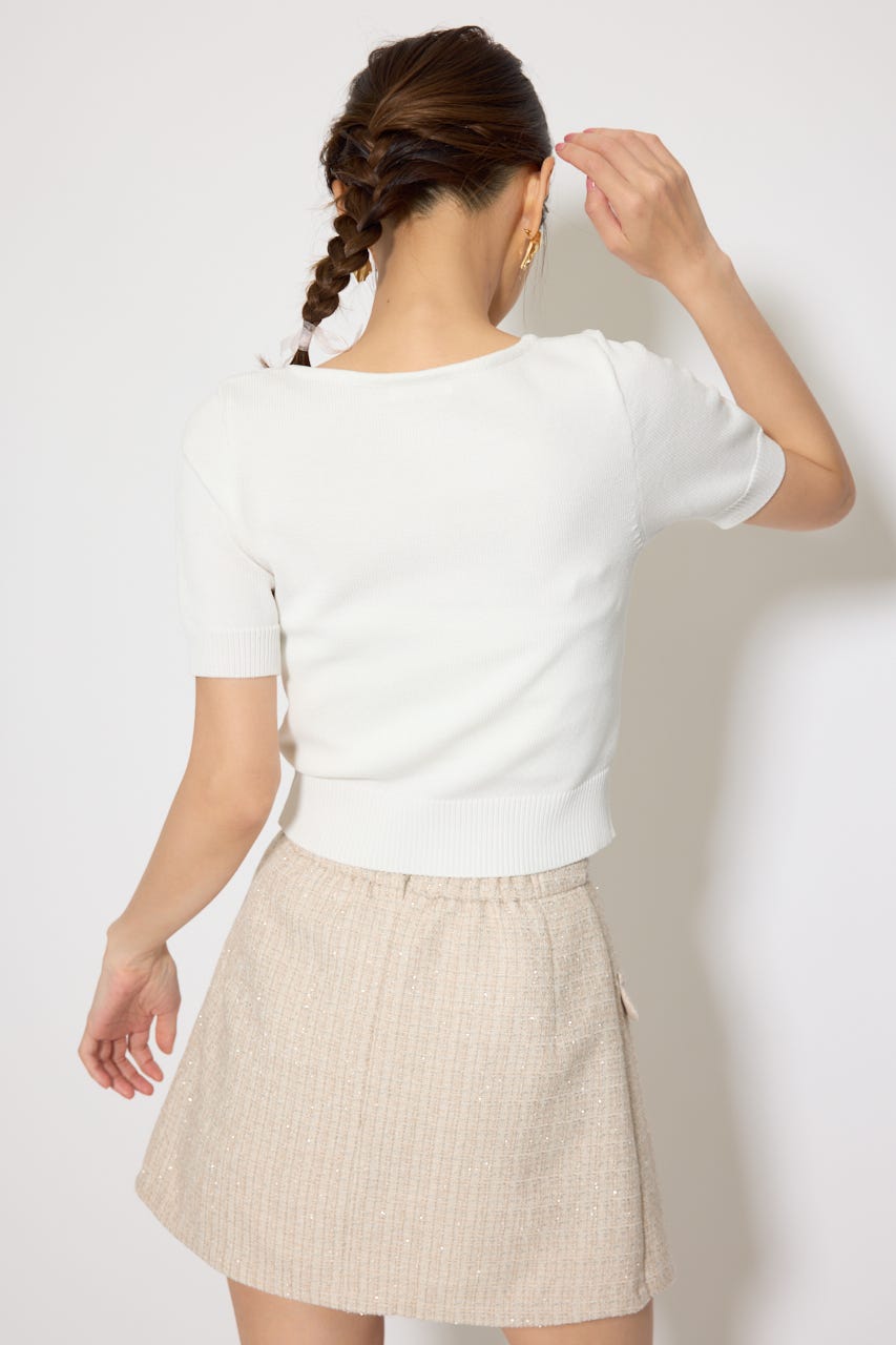 ジャガードRニットトップス WHT FREE